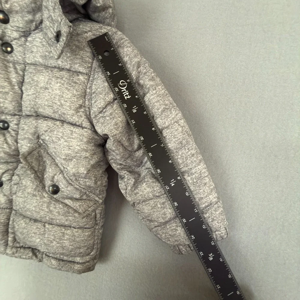 Baby Gap Boy's Size 2 Years Puffer Jacket Winter Coat Gray Removable Hood
